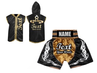 Boxing set - Custom Boxing Hoodie and Shorts : Gold